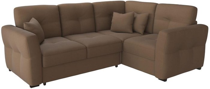 Угловой диван-кровать Манхеттен Light brown коричневого цвета