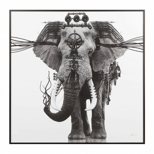 Большой постер в раме Ornate Elephant с изображением слона