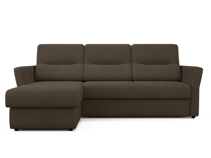 Угловой диван-кровать левый Sonny темно-коричневого цвета