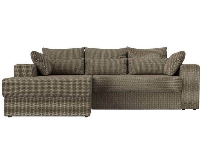 Угловой диван-кровать Майами бежево-коричневого цвета левый угол - купить Угловые диваны по цене 49999.0