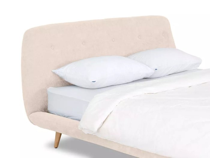 Кровать Loa 160х200 бежевого цвета без подъемного механизма - лучшие Кровати для спальни в INMYROOM