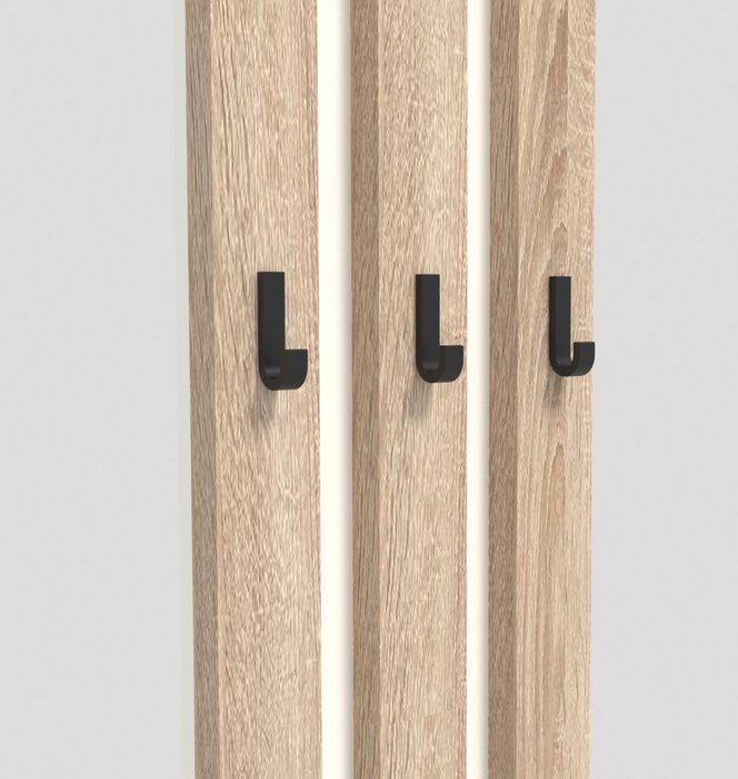 Вешалка с крючками Баланс В134.1 бело-бежевого цвета  - лучшие Настенные вешалки в INMYROOM Вешалка с крючками Баланс В134.1 бело-бежевого цвета  - лучшие Настенные вешалки в INMYROOM