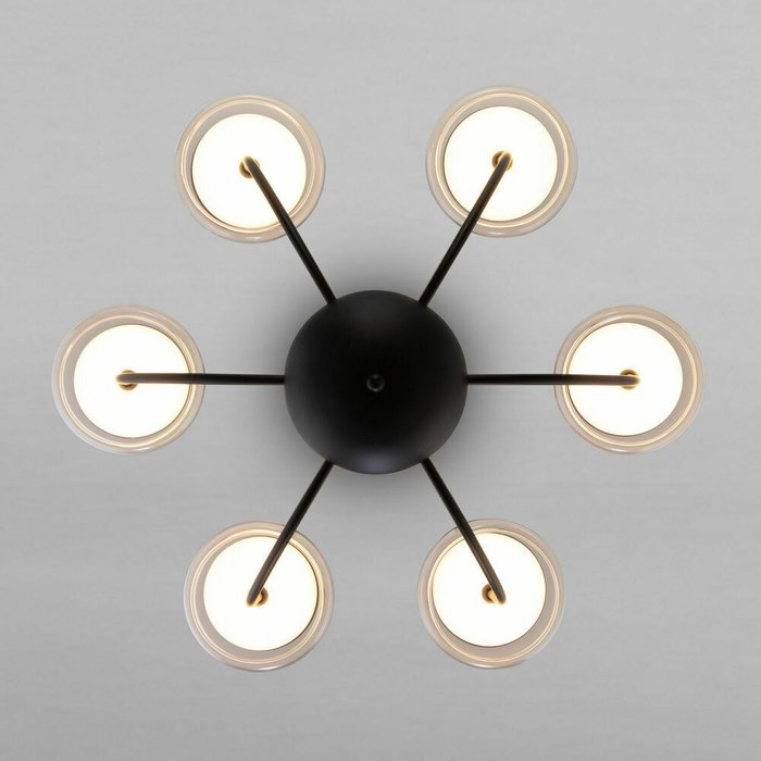 Потолочный светильник со стеклянным плафоном 50388 LED Черный Fungo - лучшие Подвесные люстры в INMYROOM