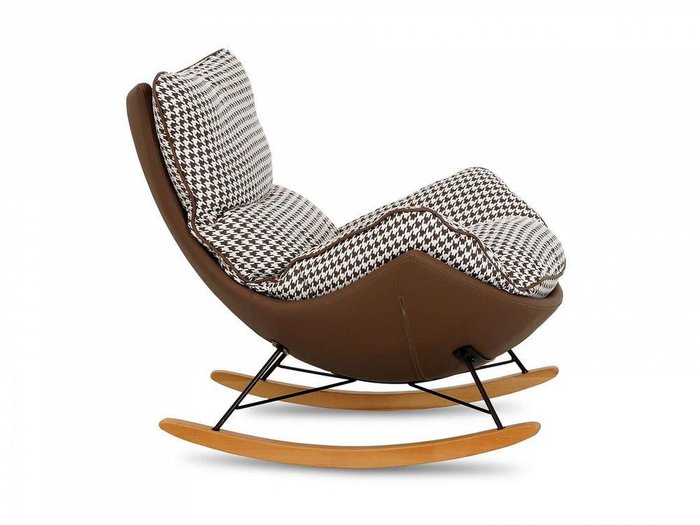Кресло-качалка Sherlock бело-коричневого цвета - лучшие Интерьерные кресла в INMYROOM