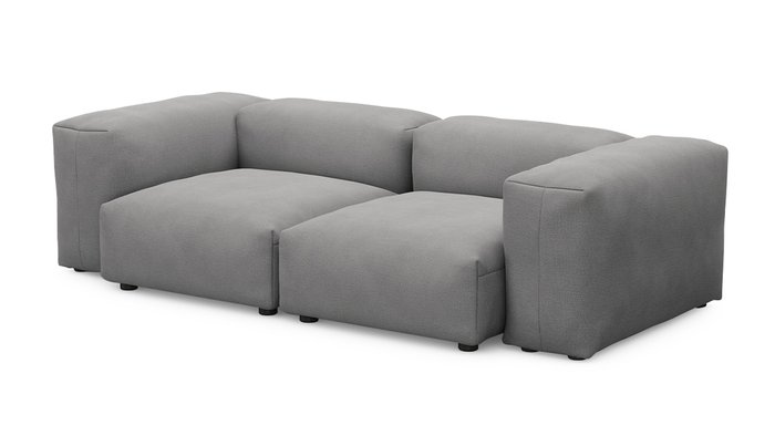 Прямой диван Фиджи двухсекционный серого цвета - купить Прямые диваны по цене 59100.0