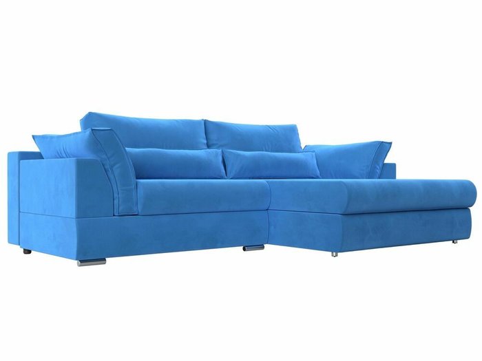 Угловой диван-кровать Пекин голубого цвета угол правый