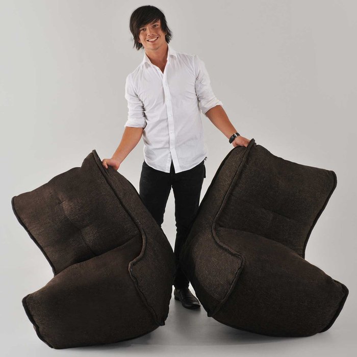 Бескаркасный диван-бин бег Ambient Lounge Twin Couch™ - Hot Chocolate (шоколадный, коричневый цвет) - купить Бескаркасная мебель по цене 19990.0