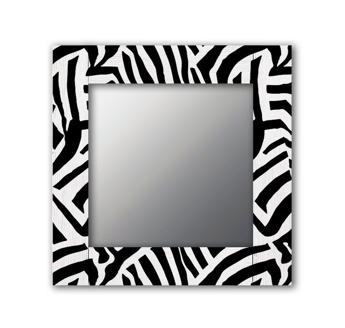 Настенное зеркало Зебра 50х65 черно-белого цвета - купить Настенные зеркала по цене 13190.0