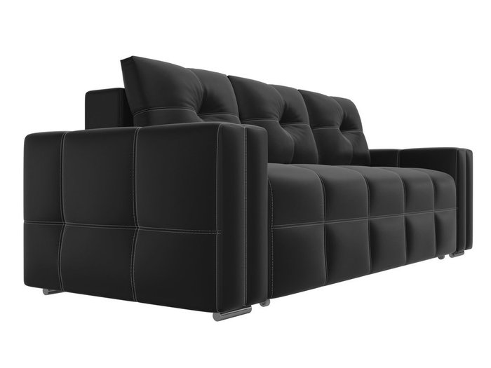 Прямой диван-кровать Леос  черного цвета (экокожа) - лучшие Прямые диваны в INMYROOM