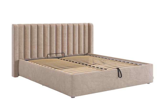 Кровать с подъемным механизмом Ева 160х200 бежевого цвета - купить Кровати для спальни по цене 34980.0