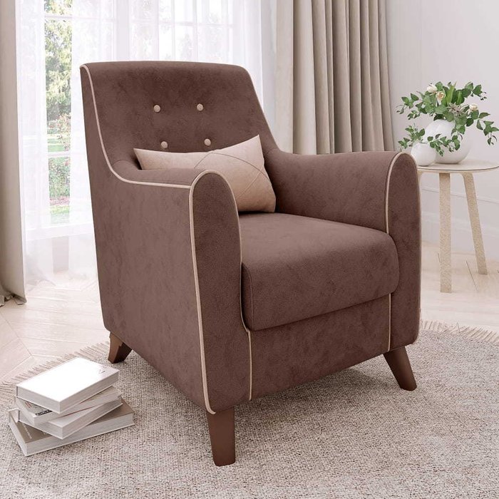 Кресло Филлис коричневого цвета - купить Интерьерные кресла по цене 23441.0