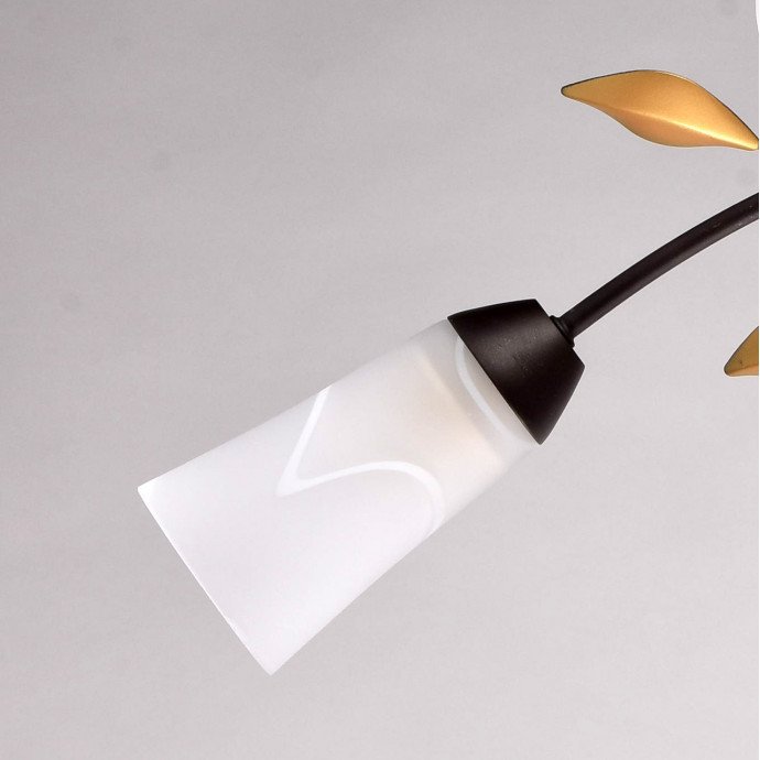 Потолочная люстра Восторг M коричнево-белого цвета - купить Потолочные люстры по цене 14530.0