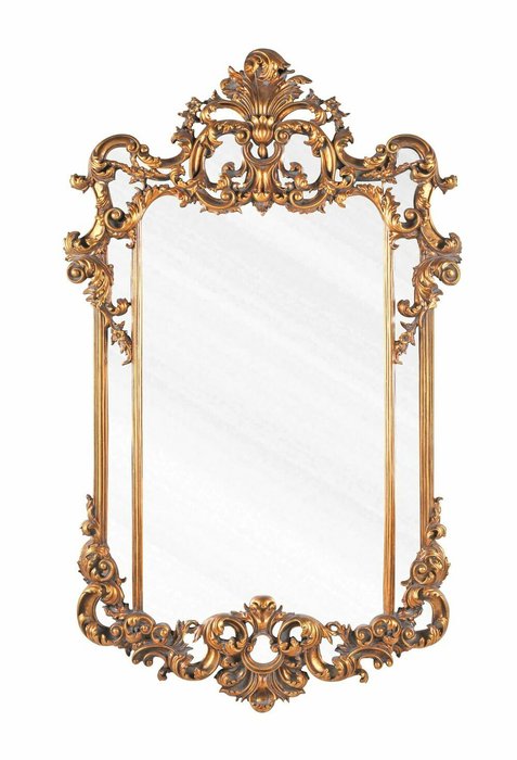 Настенное зеркало Шерман в раме золотого цвета - купить Настенные зеркала по цене 42365.0