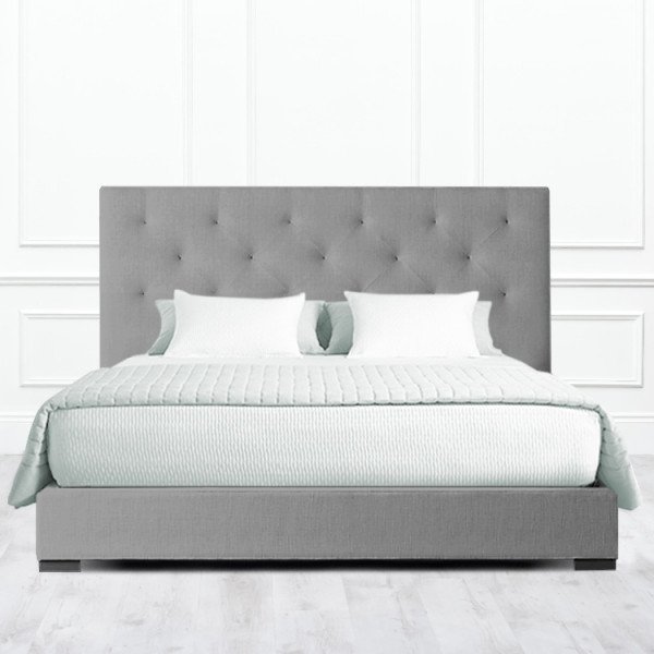 Кровать Joliet из массива с обивкой серого цвета 160х200