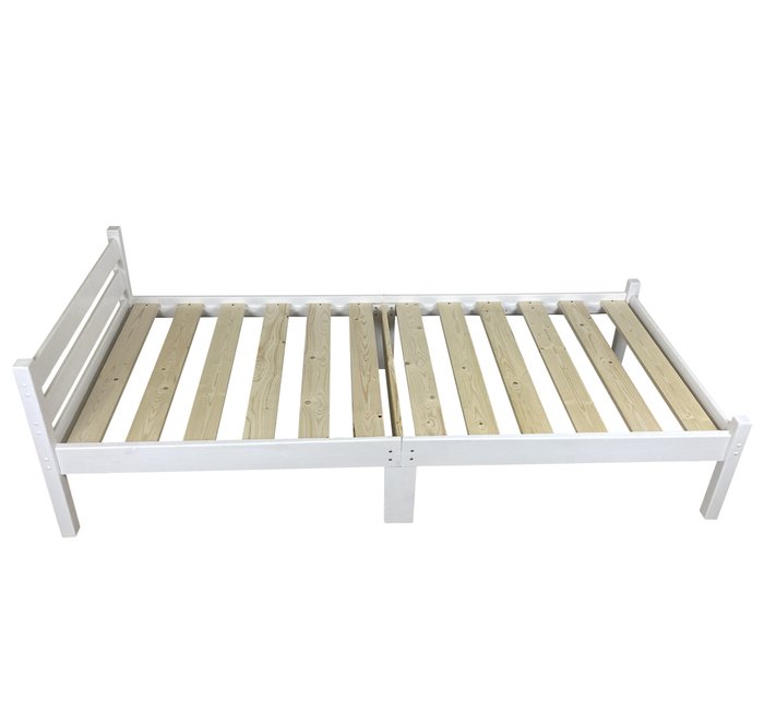 Кровать односпальная Классика Компакт сосновая 70х200 белого цвета - лучшие Одноярусные кроватки в INMYROOM