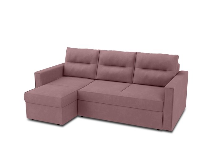 Угловой диван-кровать левый Macao темно-розового цвета - купить Угловые диваны по цене 72100.0