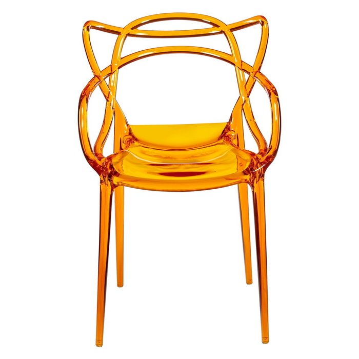 Набор из четырех стульев оранжевого цвета с подлокотниками - лучшие Обеденные стулья в INMYROOM