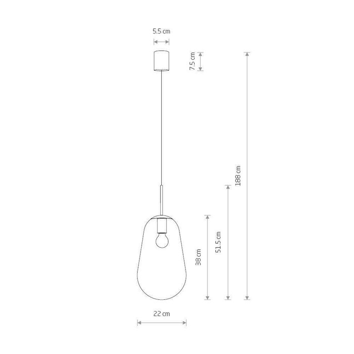 Подвесной светильник Pear M со стелянным плафоном - купить Подвесные светильники по цене 22950.0