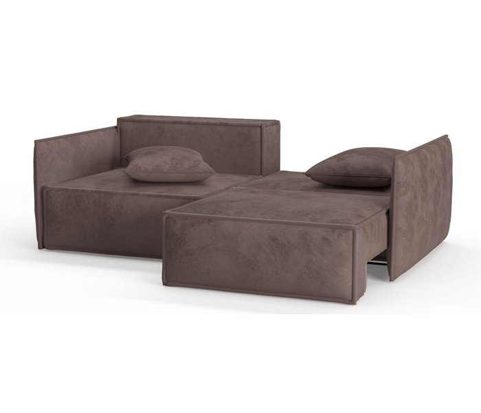Диван-кровать из велюра Лортон коричневого цвета - лучшие Прямые диваны в INMYROOM
