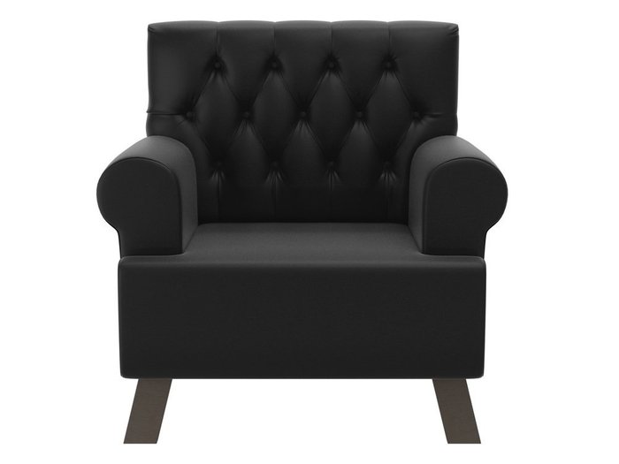 Кресло Хилтон черного цвета (экокожа) - купить Интерьерные кресла по цене 21990.0