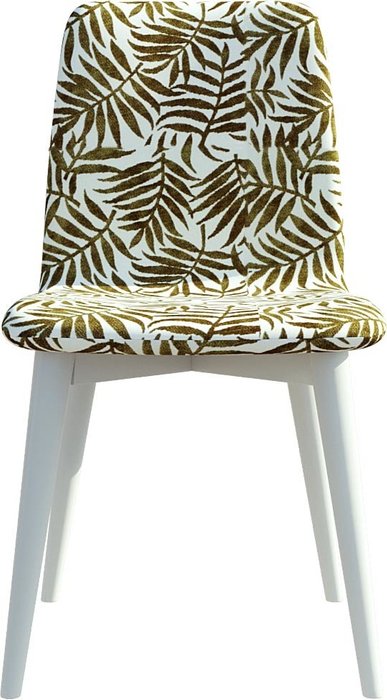 Кухонный стул Архитектор в ткани Garden с ножками белого цвета - лучшие Обеденные стулья в INMYROOM