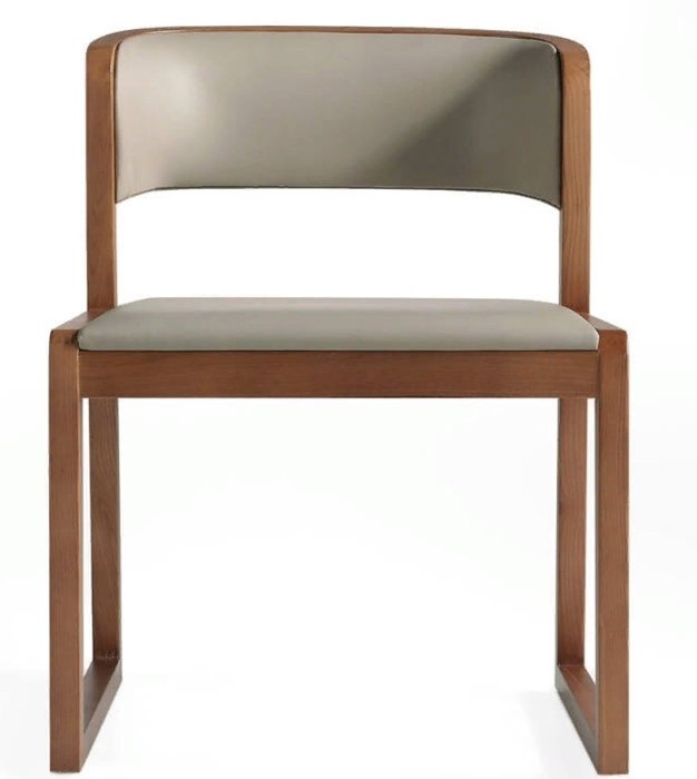 Мягкий стул с обивкой из серой кожи - купить Обеденные стулья по цене 46990.0
