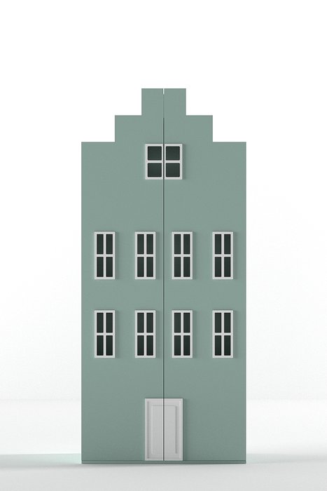 Двойной шкаф-домик Амстердам Medium бирюзового цвета