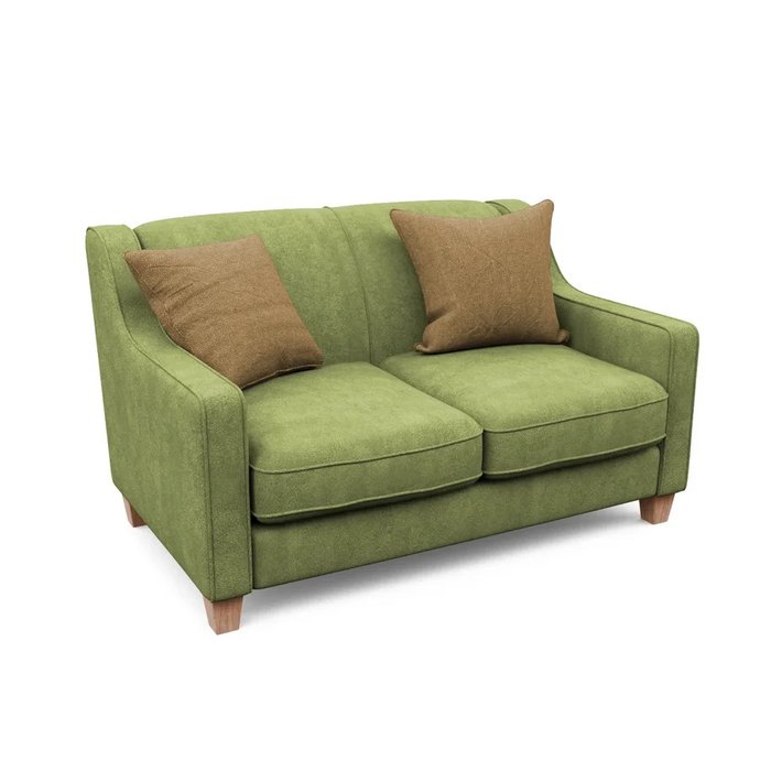 Двухместный диван Агата S зеленого цвета - купить Прямые диваны по цене 59570.0