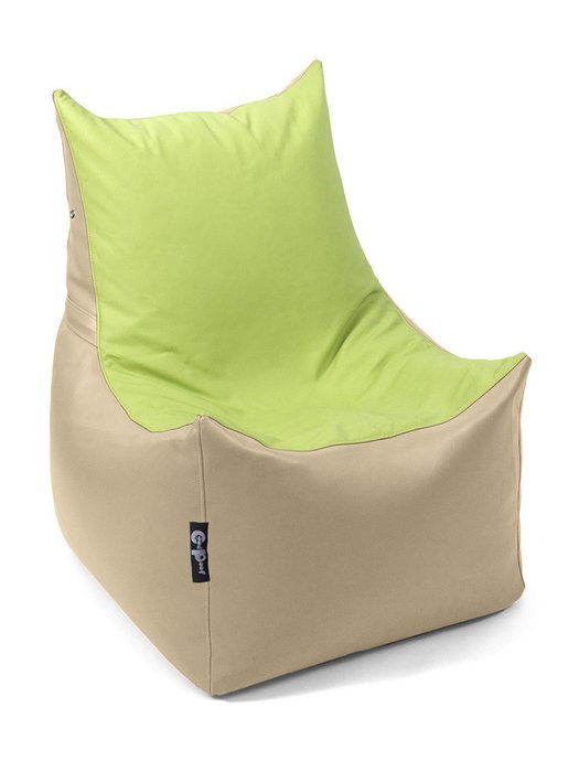 Кресло-мешок Трон бежево-зеленого цвета