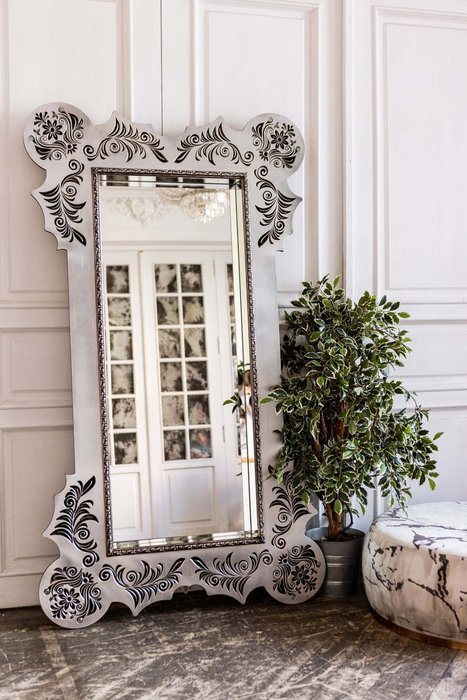 Зеркало напольное Gionis серого цвета - купить Напольные зеркала по цене 58000.0