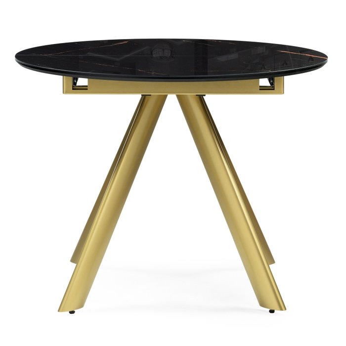 Раздвижной обеденный стол Галвестон черно-золотого цвета - купить Обеденные столы по цене 25990.0