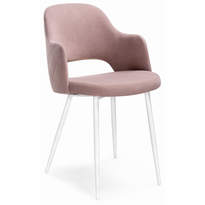 Стул с прошивка ромбы сзади Гутрид розового цвета - купить Обеденные стулья по цене 6660.0