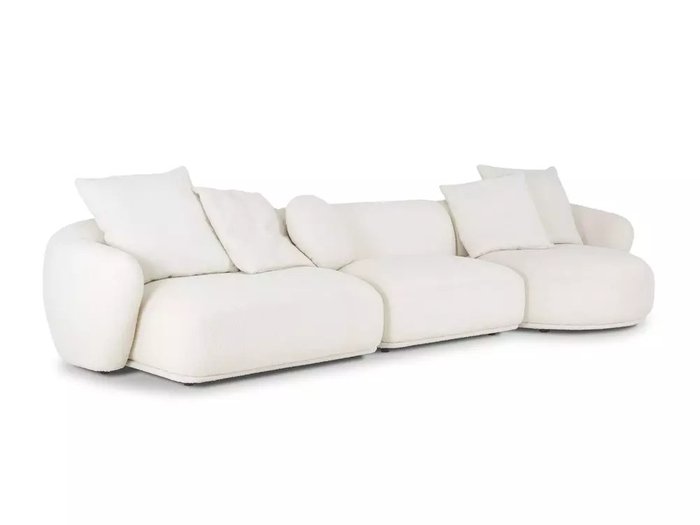 Модульный диван Fabro белого цвета правый - лучшие Прямые диваны в INMYROOM