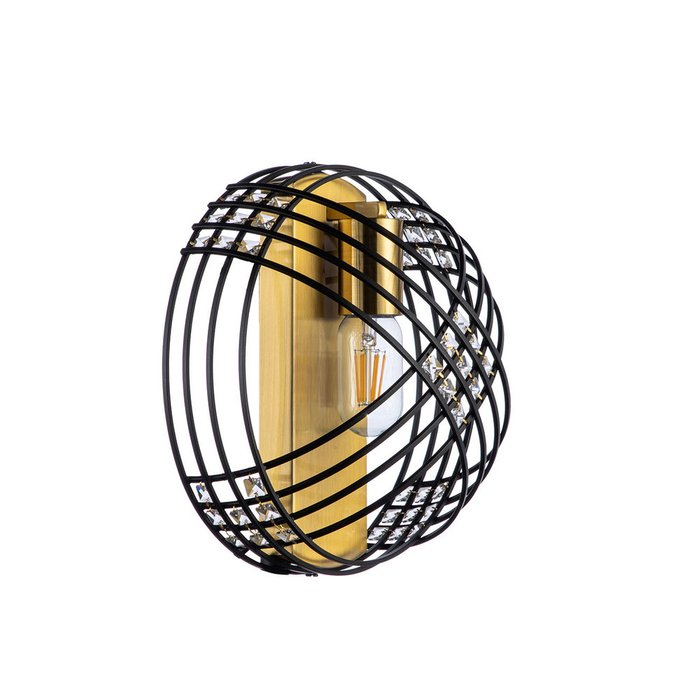 Настенный светильник Fresco черно-золотого цвета - купить Бра и настенные светильники по цене 9460.0