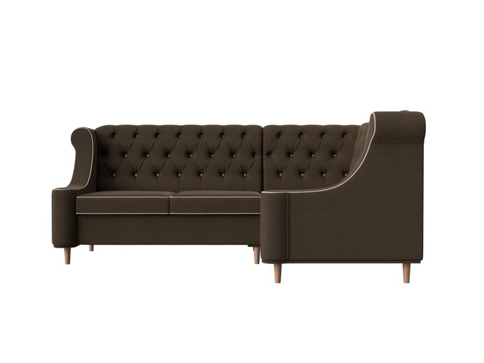 Угловой диван Бронкс коричневого цвета правый угол - купить Угловые диваны по цене 63999.0