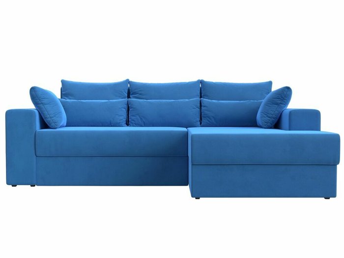 Угловой диван-кровать Майами темно-голубого цвета правый угол - купить Угловые диваны по цене 52999.0