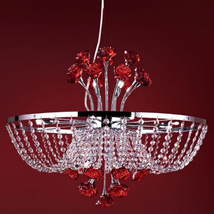Подвесная люстра Citilux Rosa Rosso с декоративным плафоном из хрусталя
