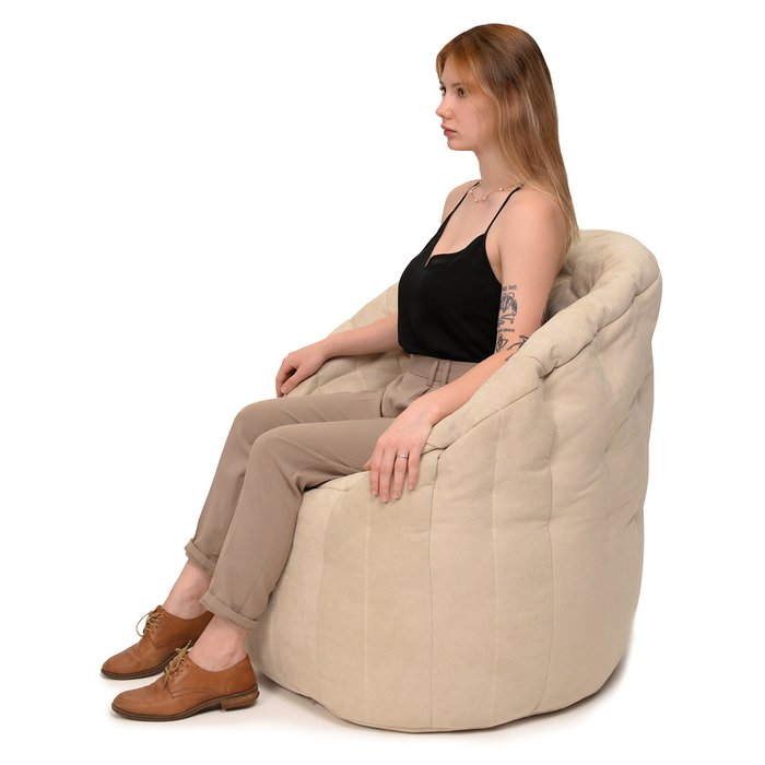 Кресло пенек Австралия светло-бежевого цвета - лучшие Бескаркасная мебель в INMYROOM