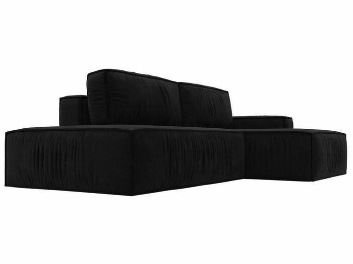 Угловой диван-кровать Прага модерн черного цвета правый угол - лучшие Угловые диваны в INMYROOM