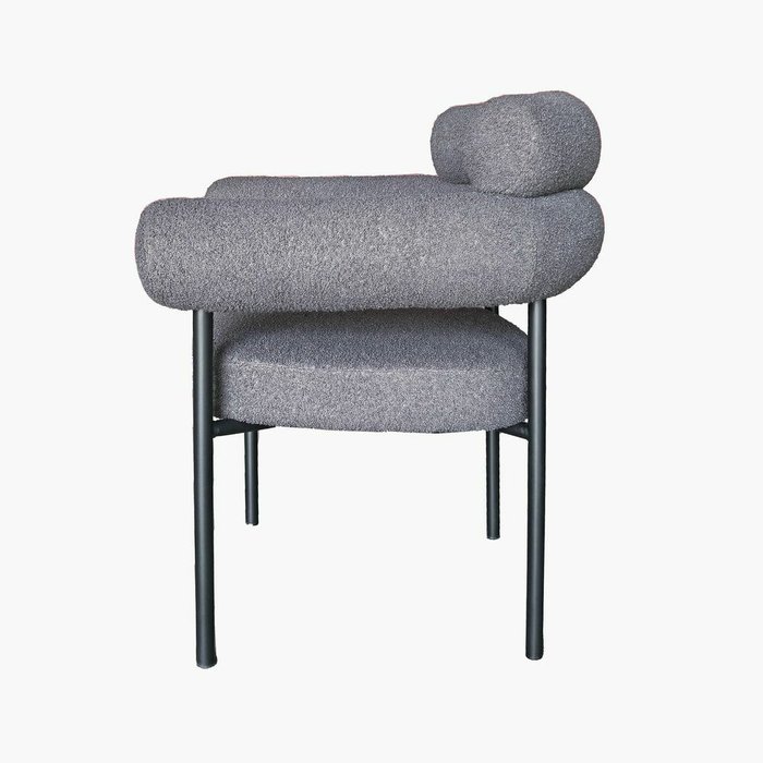 Стул Мемфис серый экомех ножки черные (металл) - лучшие Обеденные стулья в INMYROOM