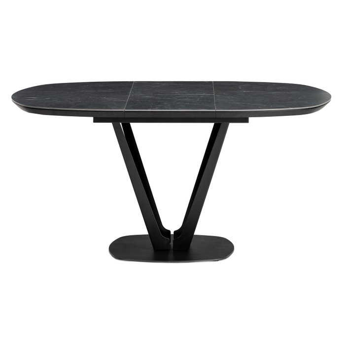 Раздвижной обеденный стол Азраун черного цвета - лучшие Обеденные столы в INMYROOM