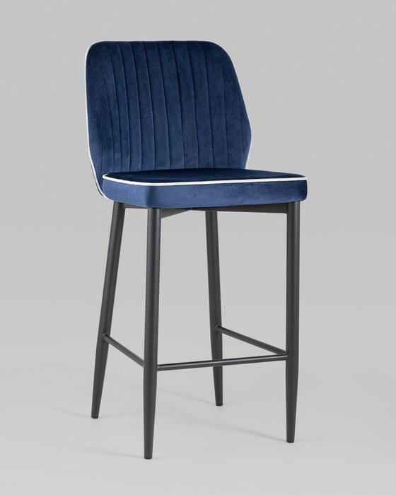 Стул полубарный Лоренс синего цвета - купить Барные стулья по цене 8046.0