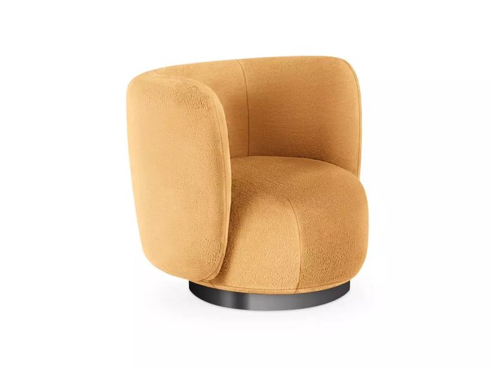 Кресло Lucca желтого цвета с черным основанием 