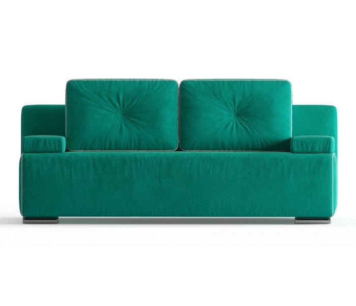 Диван-кровать Роклин в обивке из велюра бирюзового цвета - купить Прямые диваны по цене 29490.0