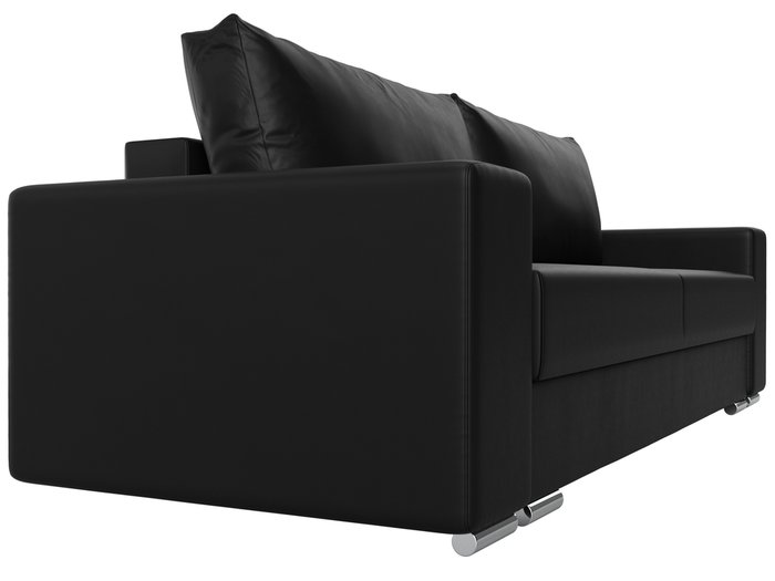 Прямой диван-кровать Дрезден черного цвета (экокожа) - лучшие Прямые диваны в INMYROOM