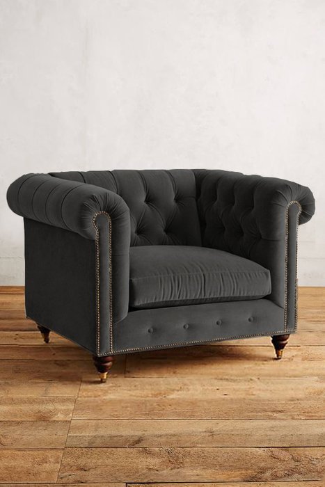 Кресло Chesterfield темно-серого цвета