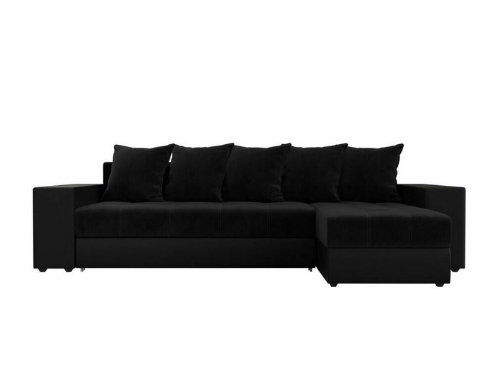 Угловой диван-кровать Дубай черного цвета (экокожа) правый угол - купить Угловые диваны по цене 57999.0