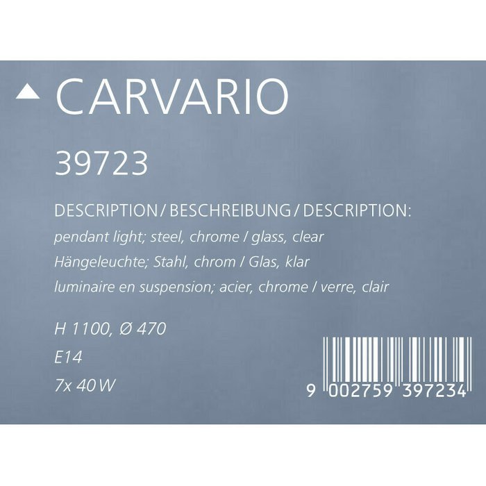 Подвесная люстра Eglo Carvario 39723 - купить Подвесные люстры по цене 98000.0