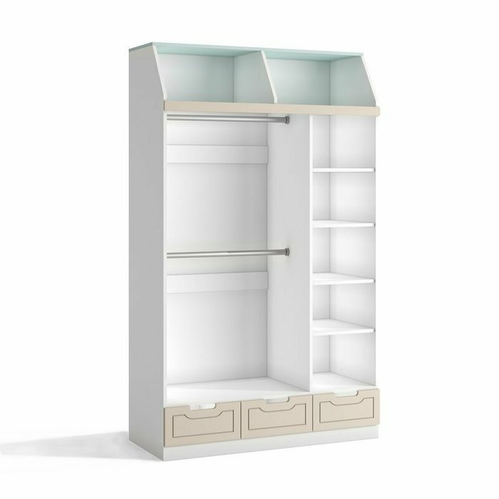 Шкаф-домик Кошкин дом бело-голубого цвета - купить Детские шкафы по цене 217700.0