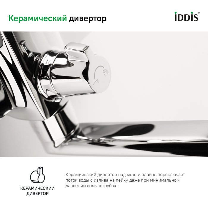 Смеситель для ванны IDDIS Bild с длинным изливом - лучшие Смесители для раковин в INMYROOM Смеситель для ванны IDDIS Bild с длинным изливом - лучшие Смесители для раковин в INMYROOM
